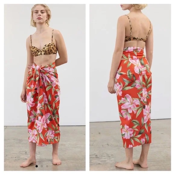 NWT Mara Hoffman Full Circle Izzi Floral Sarong Skirt Swimsuit Cover up XXL - Picture 1 of 2